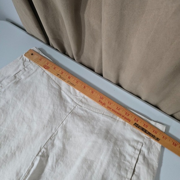 J Jill Pants Womens 18 Beige Linen‎ Blend Pull On Straight Leg Beach Coastal - Picture 7 of 13